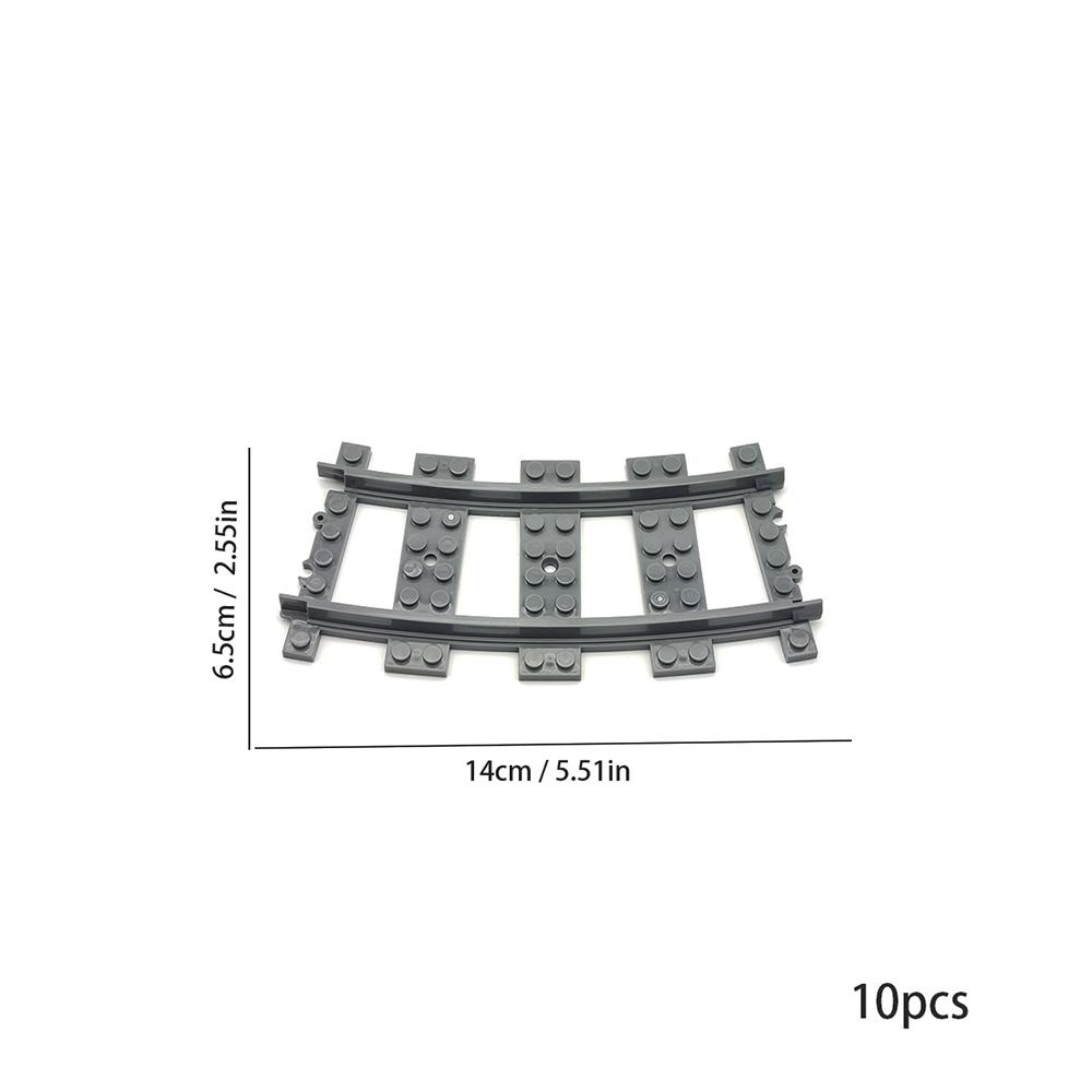 City train track expansion set, straight track, curved track, branch track, DIY assembly building block toy accessories