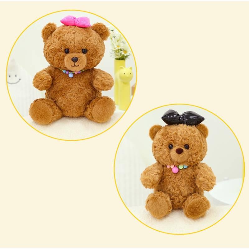 Cute Bear Bow Plush Toy Cute Cartoon Girl Child Bedroom Decoration Doll Gift