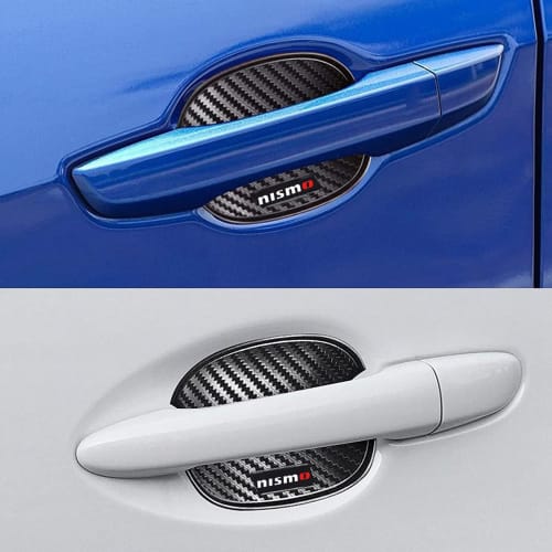 Door Handle Protector Nismo Nissan Car Carbon Door Knob Guard Scratch Prevention Pack of 4 (L, Nissan)