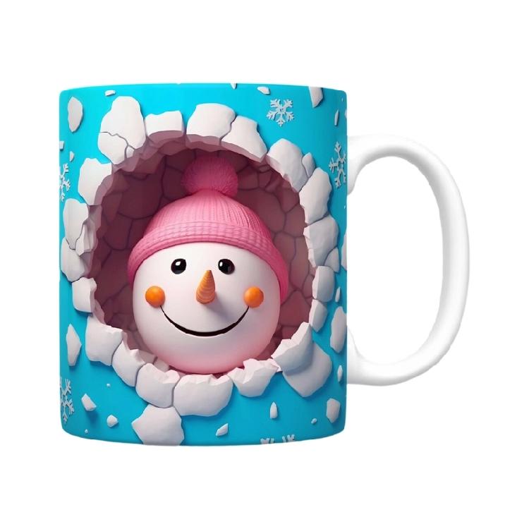 Festival Snowman Themed Ceramic Mugs Christmas Kitchenwares For Coffee Teas Dishwasher Friendly Homes Use