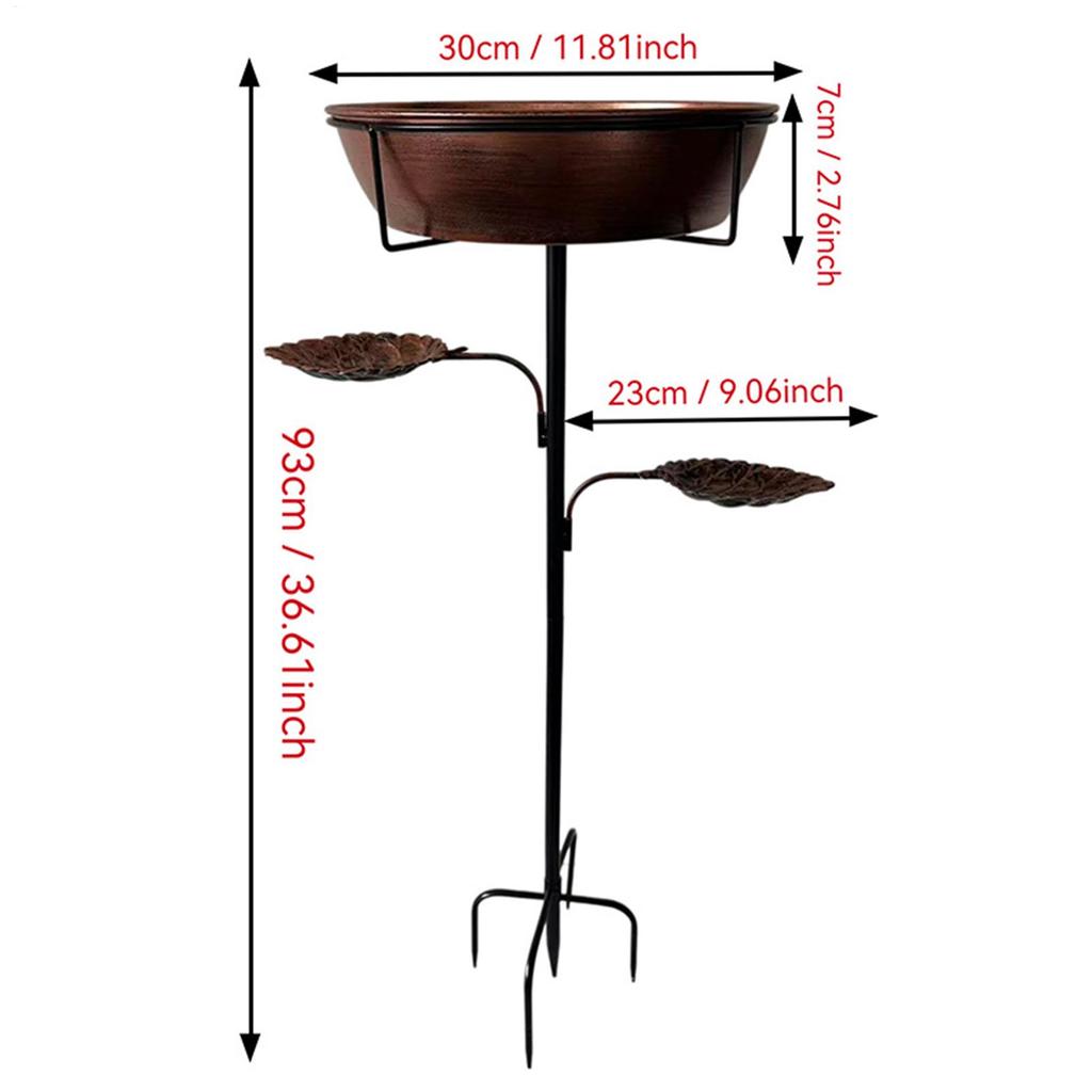 Bird Bath Metal Rustproof Feeder with Removable Bowl Garden for Lawn Decor Water Pond Hummingbird Deck Patio Yard Balcony
