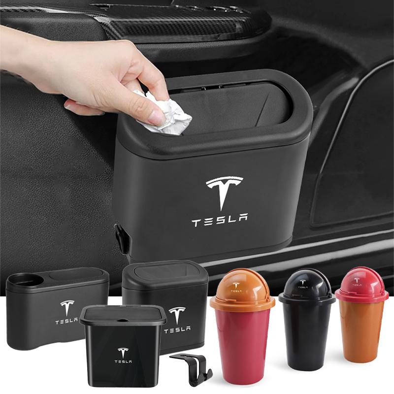 Car Trash Can Side Door Seat Back Hanging Trash Storage Bin For Tesla Model 3 Cybertruck Coil Model S X Model Y Roadster SpaceX