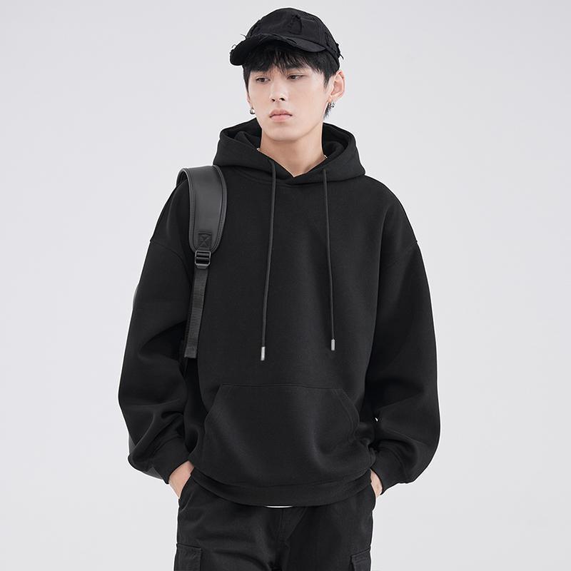 Yu Wenle Retro Hoodie - Men's Trendy Heavyweight Pullover for Spring & Autumn