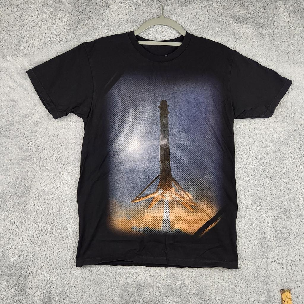 SpaceX Shirt Heren Medium Zwart Falcon 9 Raket Landing Grafisch Ruimte Logo Tech Unisex T-shirt