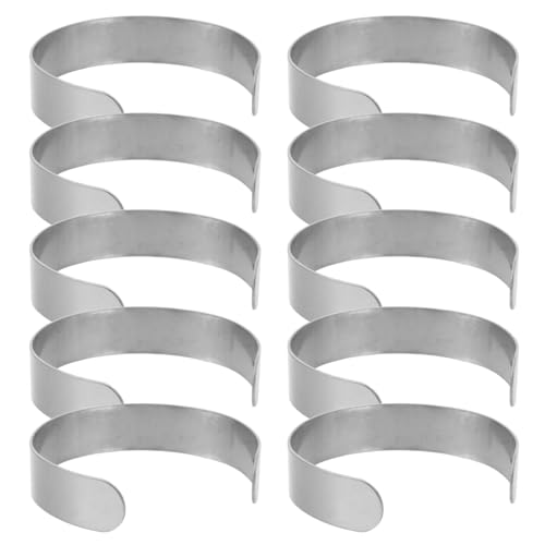 

STOBOK Bracelet Making Kit, 10-Piece Stainless Steel Bracelet Core Set, 15mm Open Ring, C-Shaped Bangle Core for DIY Bracelets