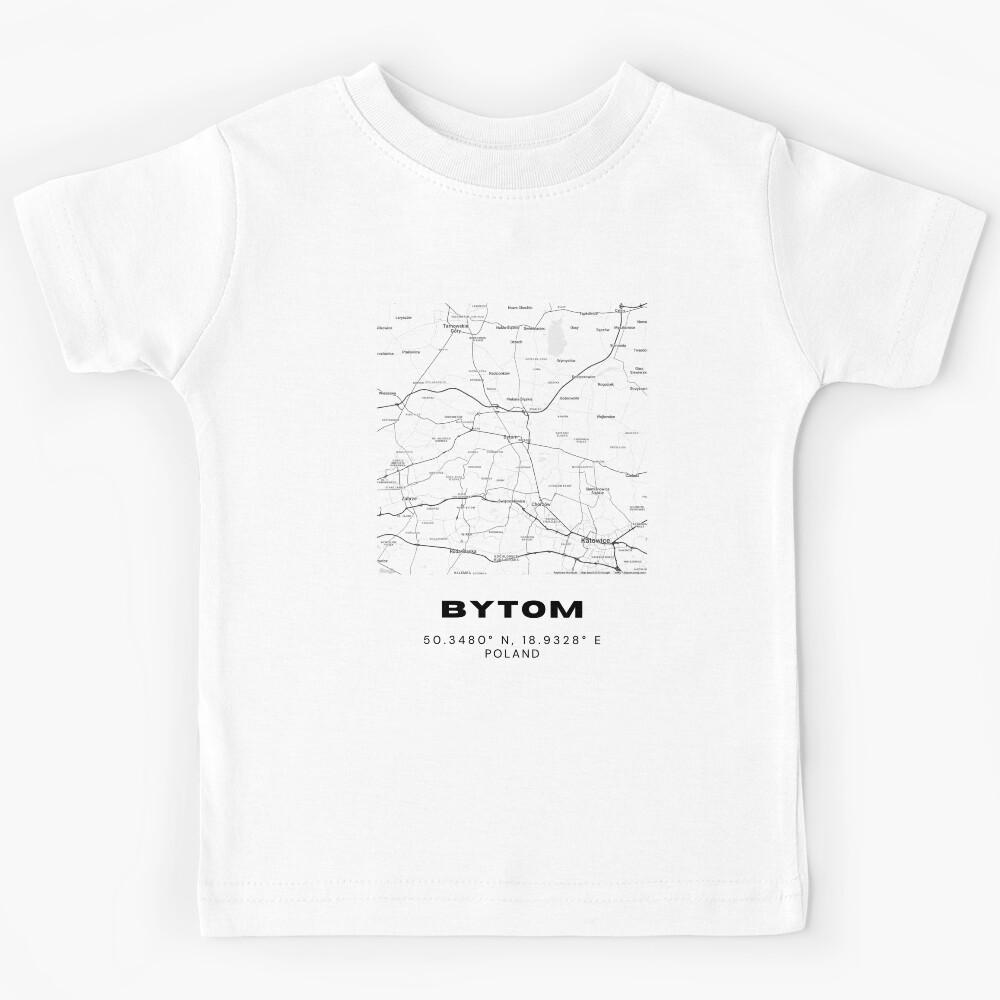 Bytom Poland Map | Minimalist Black and White City Poster Kids T-Shirt 130