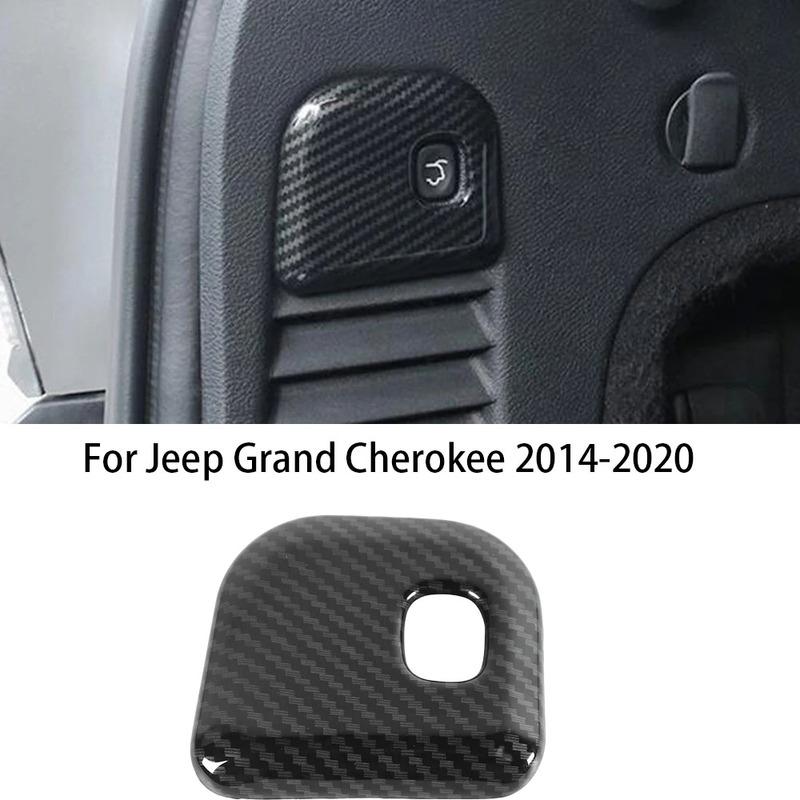 For Jeep Grand Cherokee 2014- Carbon Fiber Car Electric Tailgate Switch Button Frame Cover Trim