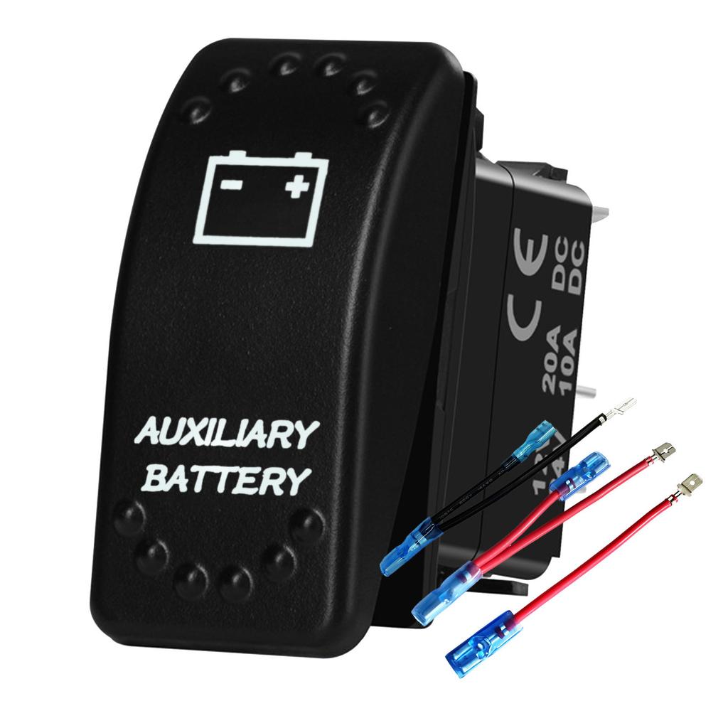 Waterproof White LED Rocker Switch for Light Bar Spot Lights 5P/7P ON-OFF-ON 12V/24V Heavy Duty for Car Boat Truck SUV 4x4 Hilux