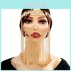 Fascia per capelli boho chic con nappe in metallo e design a goccia, perfetta per le serate in discoteca.