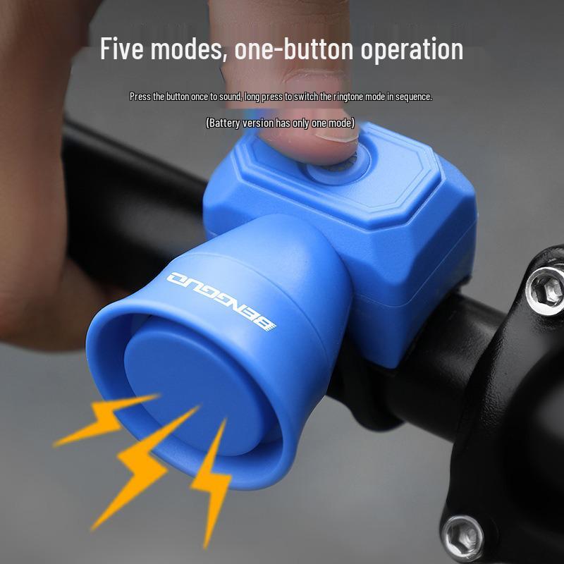 USB Rechargeable Bicycle Horn - Road & Mountain Bike Bell for Cycling Safety