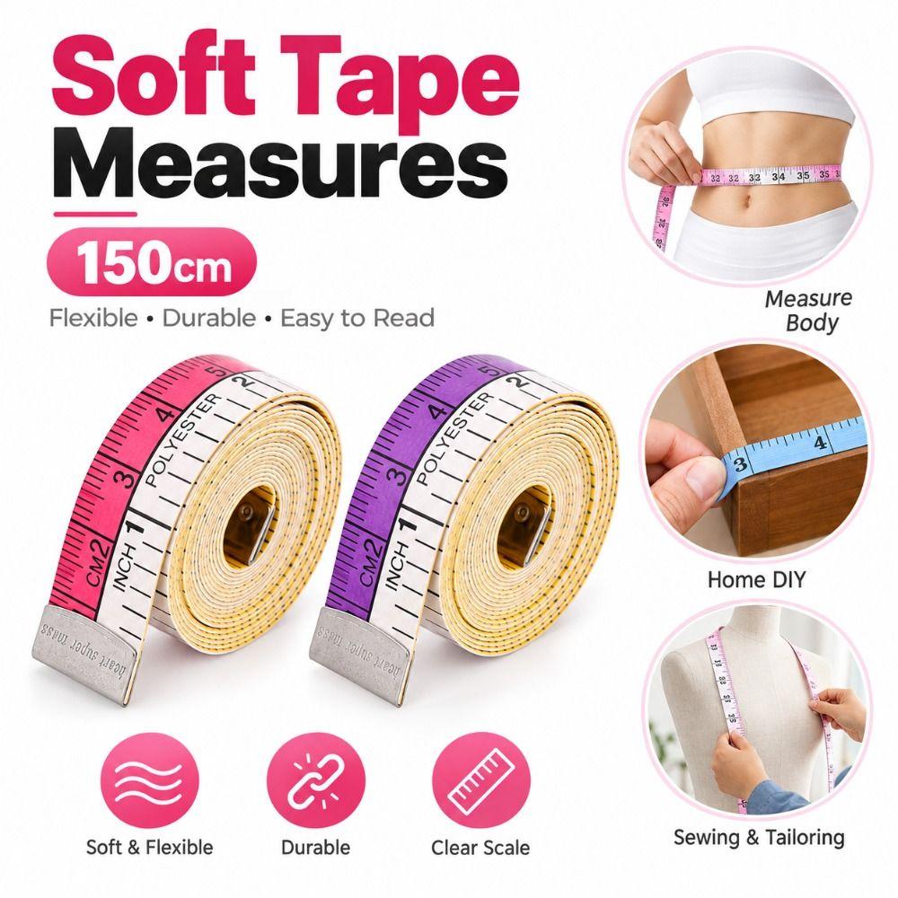 Flexible Body Measuring Ruler Double-Sided Markings Flat Ruler for Sewing and Body Measurements