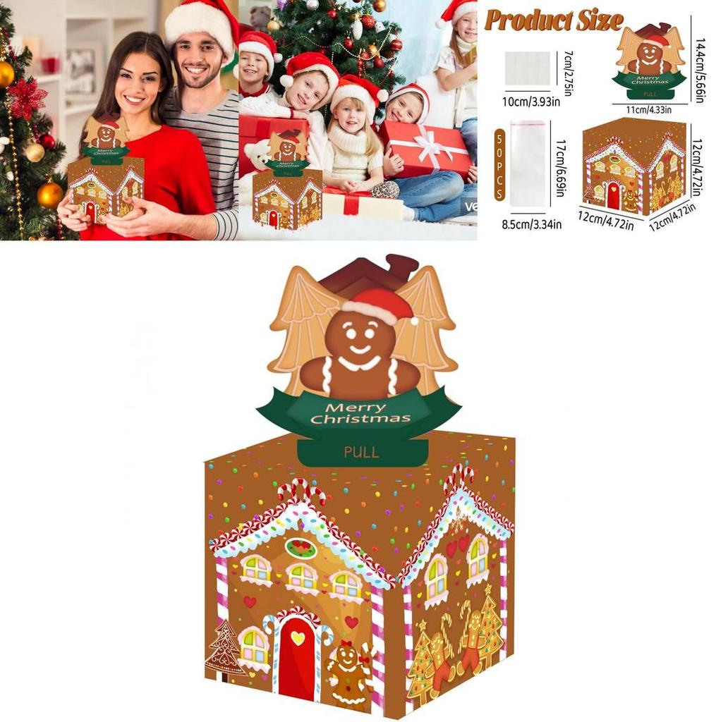 Christmas Gingerbread House Decor Gift Box For Holiday Parties And Festive Atmosphere