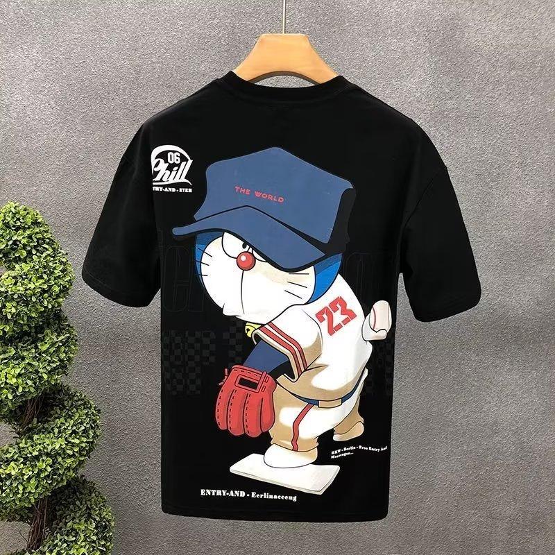 High-End Printed Men'S Short-Sleeved T-Shirt Half-Sleeved Summer Men'S Clothing Handsome Trendy Cartoon T-Shirt Top Summer