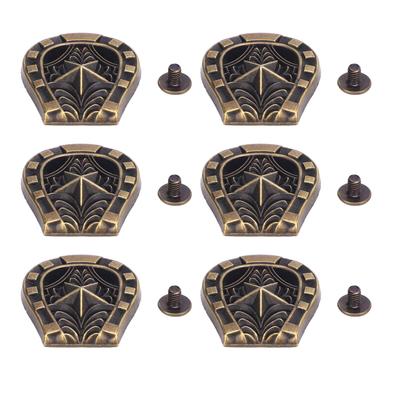 6 Set 25 X 27mm Horseshoe Shape Rivet Alloy Bronze Decorative 4.5mm Crossing Screw Back Stud Set