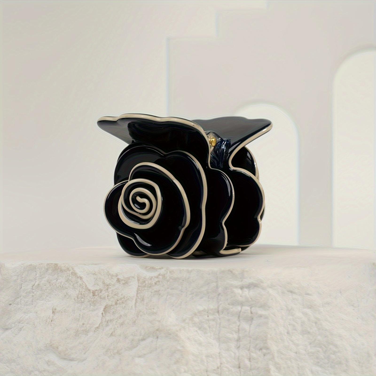 

Medium-Sized Multi-Color Acetate Rose Flower Hair Clip Perfect for High Ponytails Exuding a Sense of Elegance And Fashion