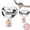 S925 Silver Heart Charm Jewelry Gift for Daughter Mom Wife Sister Romantic Love You Family Necklace Bracelet