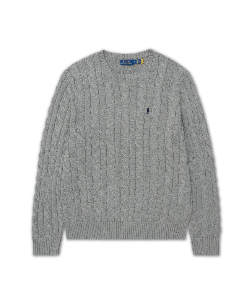 POLO RALPH LAUREN Cable Knit Cotton Sweater - Grey