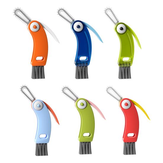 1/3Pcs 3 in 1 Cleaning Brush Rotating Foldable Design Silicone Lid Gap Cleaner Stiff Bristle Angle Brush Glass Edge Cleaning Brush