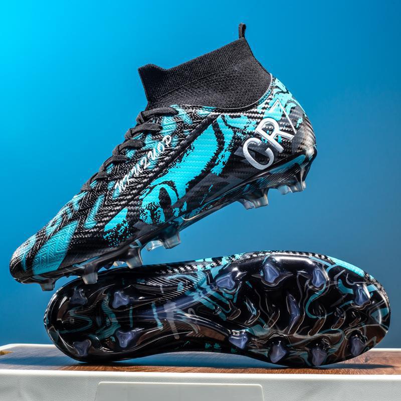 

Male High Top Youth Football Shoes Spikes Artificial Turf Student Training Sneakers 34