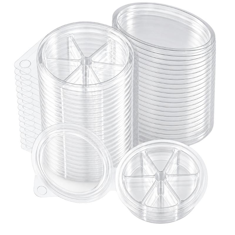 Round Candle Melt Trays Wax Melt Clamshell, Clear PET Plastic Package of 50 Forms with a Built-In 6-Cavity Format for Shaping Individual Candle Melts