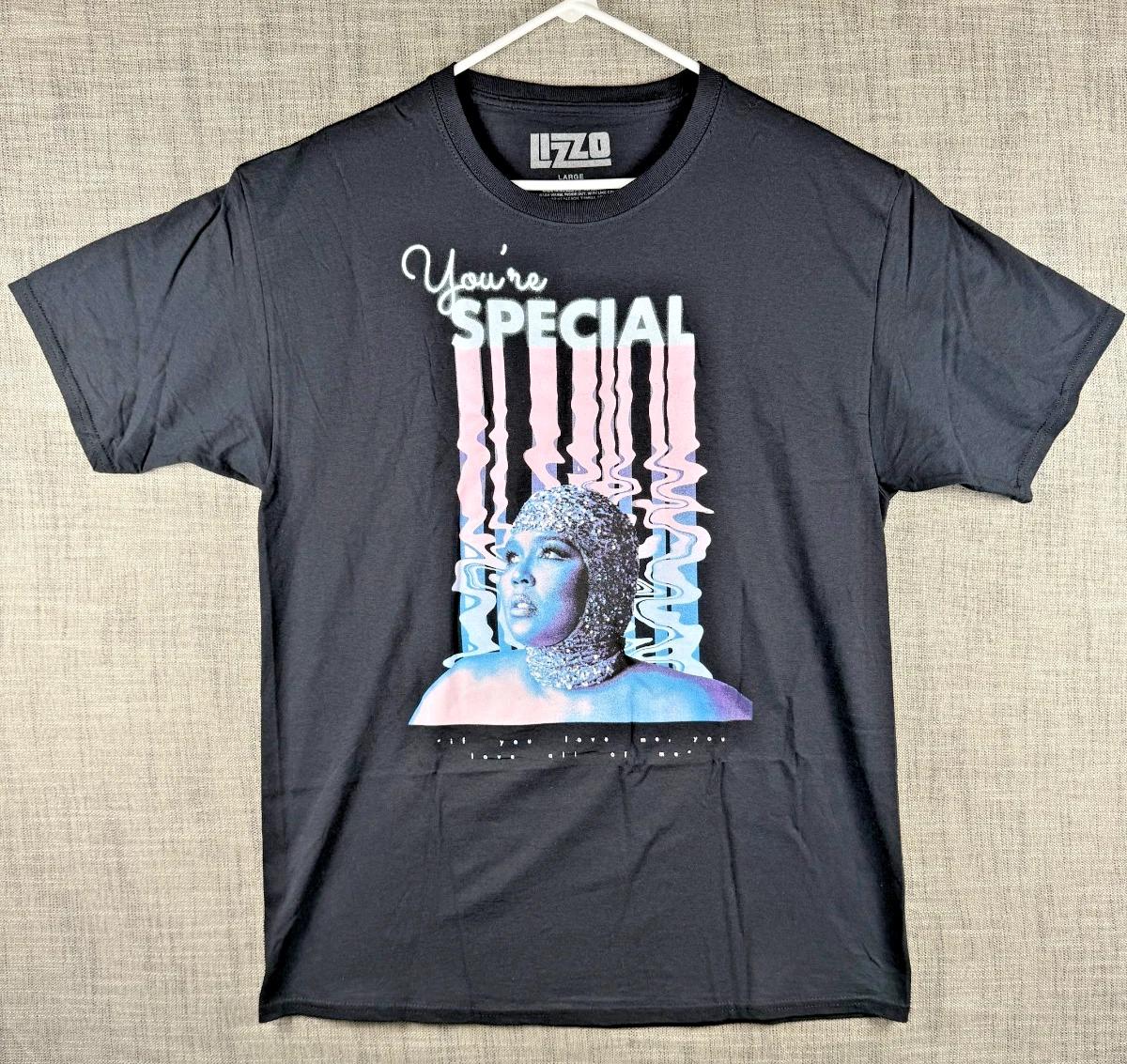 Size L - Lizzo You re Special Love All of Me Portrait Graphic 100% Cotton T-shirt Mens Tees Top Black S