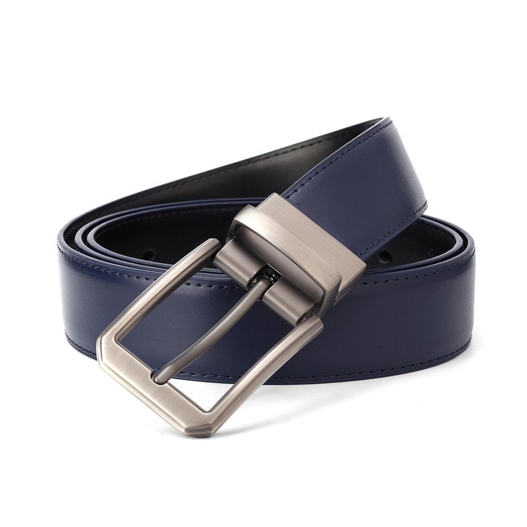 Double-Sided Use Men'S Belt Leather Pin Buckle Cowhide Belt High-End Business Versatile Belt Men