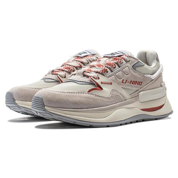 Li Ning 001 Original Aspiration V2 CNY Slip Resistant Abrasion Resistant Casual Shoes Women's Gray AGCU062-1