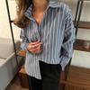 Women Shirt Lapel Long Sleeve Single Breasted Shirt Tops Mid-length Loose Fit Casual Tops Work Daily Life Wear