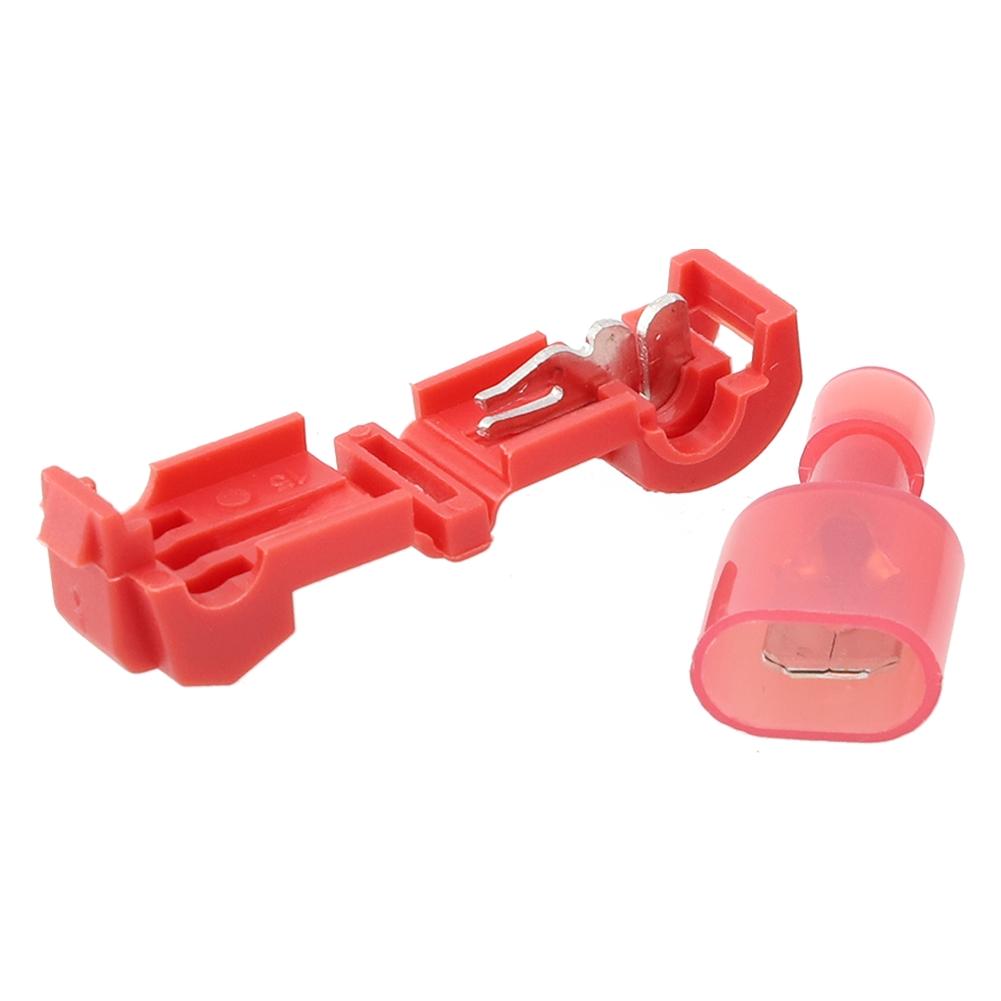 Quick Splice Wire Connector Terminals 25PCS Pack Easy and Safe Wire Splicing Suitable for Flexible Lines Red+Blue Color
