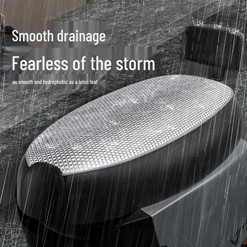 All-Weather Waterproof Leather Electric Motorcycle Seat Cushion Large (Fit for 60-65cm length)