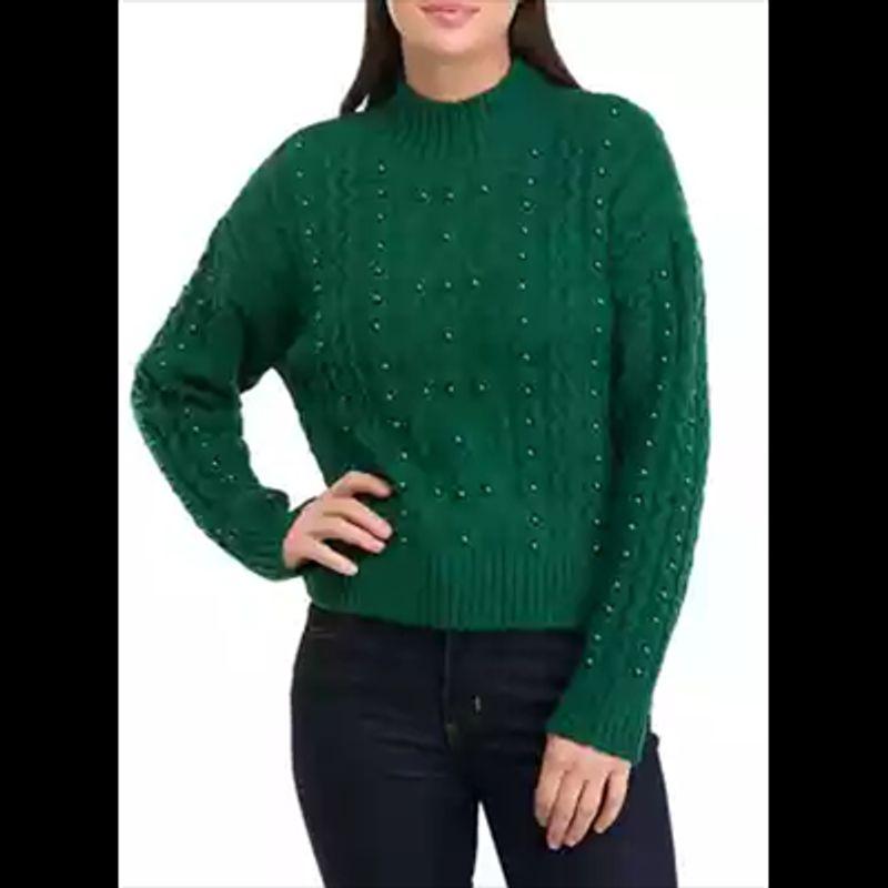 Sunshine Home Autumn and Winter New Foreign Trade European and American Plus size women clothing Short Order Beads Sweater Twist Long sleeve Knit