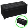 Day and Night - Day and Night Black Faux Leather Storage Ottoman
