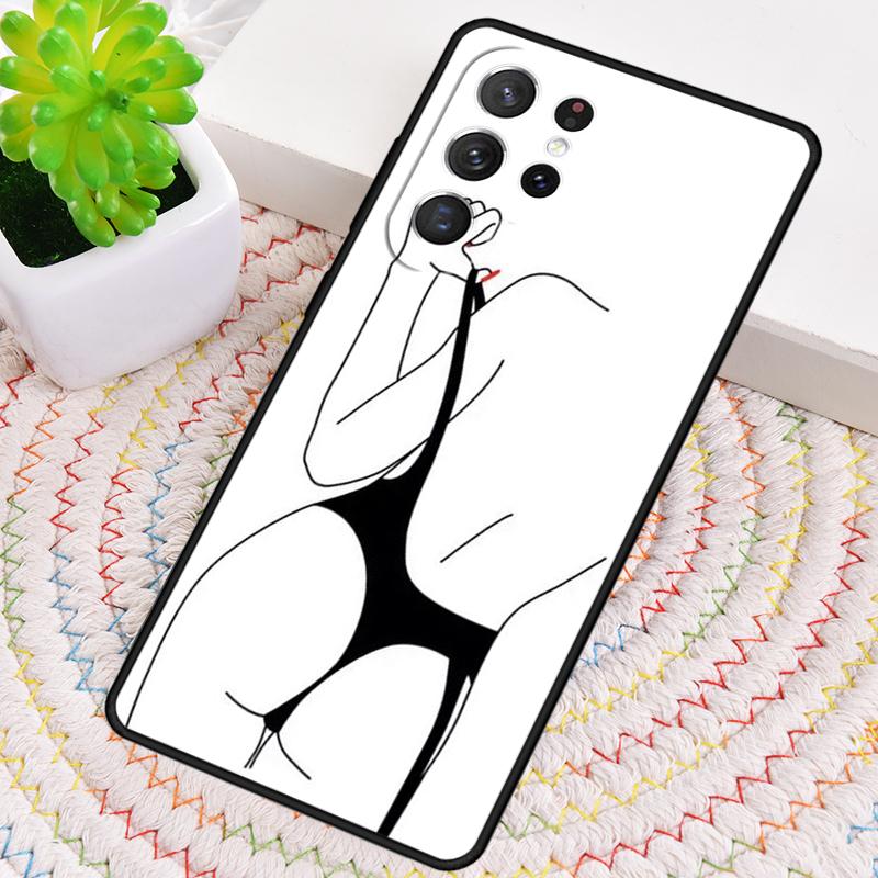 Woman Body Line Art TPU Phone Case For Samsung Galaxy note 10 pro S26 S25 S24 S23 S22 Ultra Plus S21 FE S20 Shockproof Cover