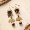 Retro natural plant earrings handmade creative niche acorn fruit long fringed design women's earrings