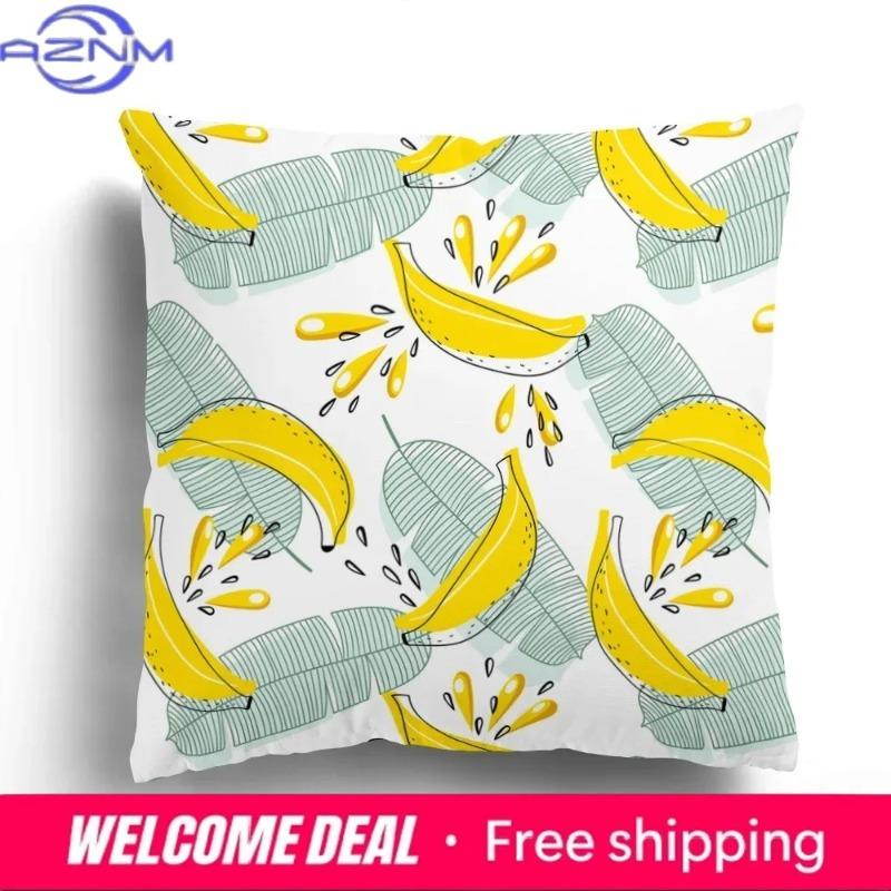 Fashion Pillowcase Cushion Cover Home Decoration Sofa Cartoon Leopard Chicken Strawberry Banana Pillowcase