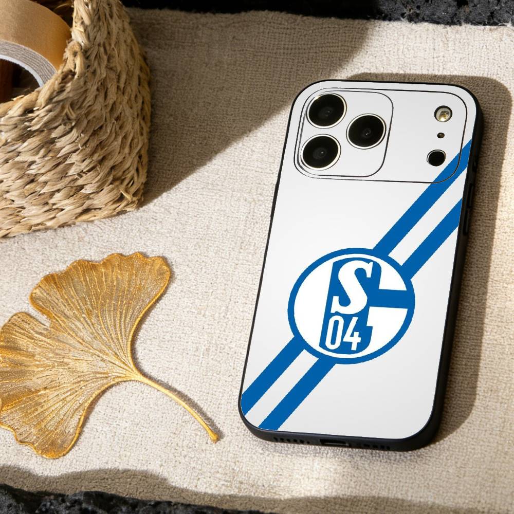 

S-Schalke 04 Team Colors Sleek Phone Case For iPhone 17, 16,15,14,13,12,11 X XR Plus,Others Soft Black Cover iPhone15