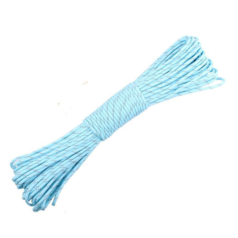 5m Reflektierendes Paracord, Ø 4mm Leuchtende Nylon-Zeltseile, 9 Stränge, Fallschirmschnur, Lanyard Camp Survival Seil, Camping Werkzeug