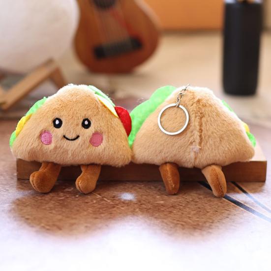 Doll Pendant Keychain Cartoon Style Sandwich Plush Keyring Car Key Holder Pendant Backpack Accessories