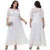 Modna Sukienka Wieczorowa dla Panny Młodej Plus Size, Koronkowa Szyfonowa Łączona, na Letnie Przyjęcie