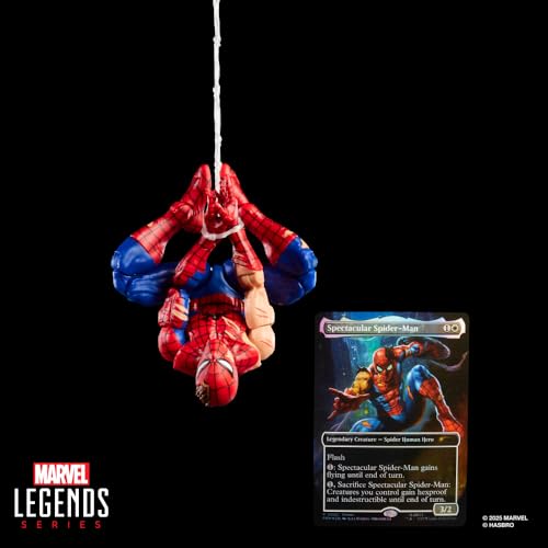 Hasbro Marvel Legends Series "Magic: The Gathering" Battle Damaged Spider-Man 15 cm Action Figure Toy + Limited Edition Foil Collectible Trading Card