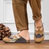Quality Cow Suede Mules Man Brown Sewing Half Shoes For Man Indoor Platform Men's Cork Slippers Closed-toe Couple Casual Sandals
