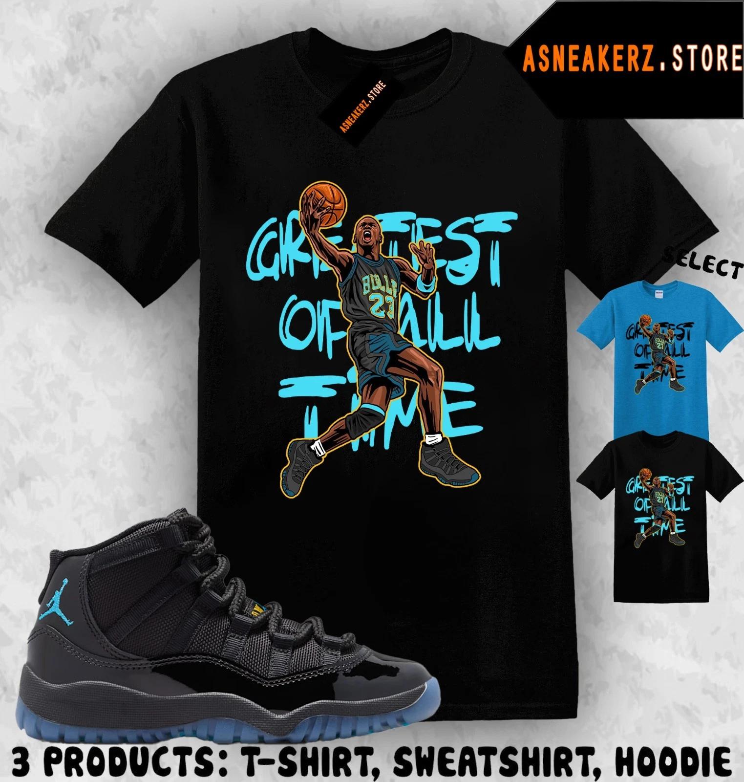 

Футболка в тон AJ 11 Gamma Blue 2025 Кроссовки-соответствие MJ Величайший всех времен 3XL