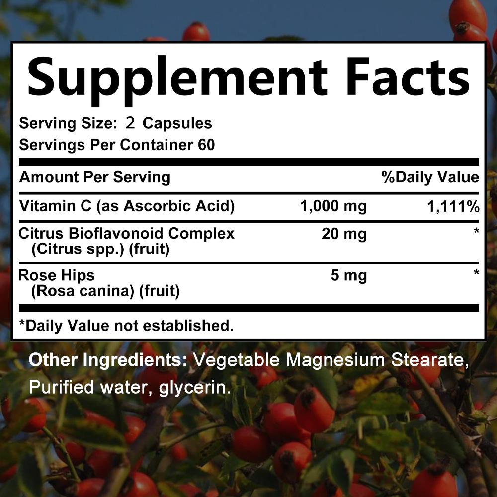 Vitamin C Dietary Supplement, With Citrus Bioflavonoid Complex, 120 Softgels Per Bottle