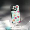 Macaron Cute Pink Girl Pattern Phone Case for iPhone 17 16 E 15 14 13 12 Pro Max Sheepskin Silver-edged Protective Case