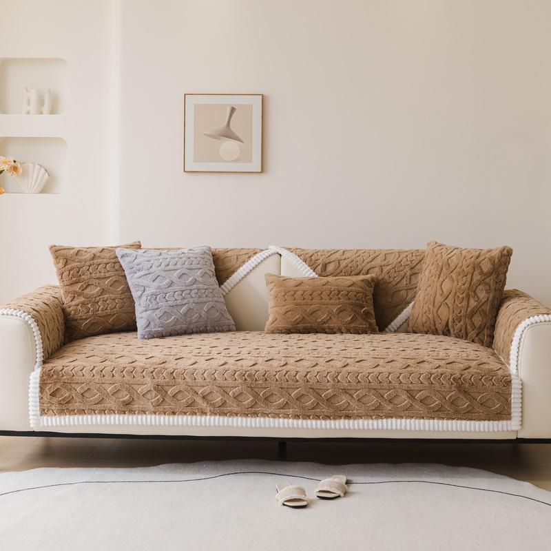 Plush Thickened Sofa Cushion Autumn And Winter New  High-End Non-Slip Sofa Cover Four-Season Universal Sofa Cover