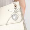 Explosive light luxury simple exquisite silver leather bow three-dimensional love star bag pendant keychain