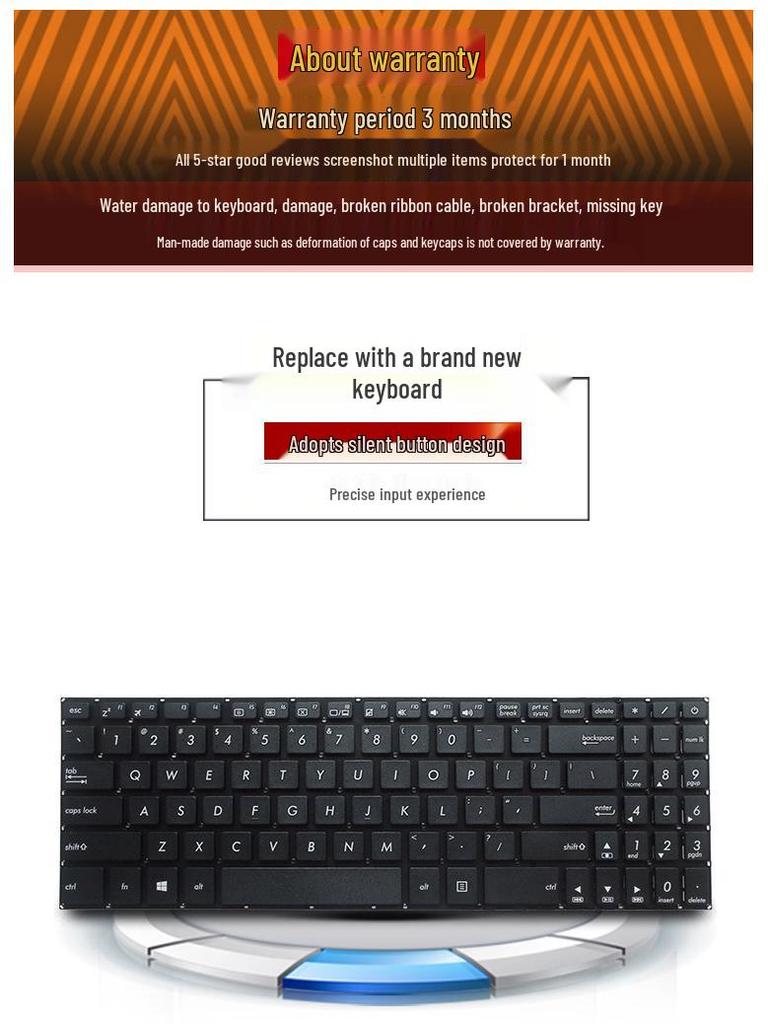 Compatible Keyboard for ASUS YX570 YX570UD/ZD FX570/UD F570 X570
