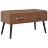 Day and Night - Day and Night Dark Brown Synthetic Leather Coffee Table 80x40x46 Cm