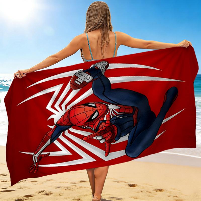 1Pc Spiderman Action Beach Towel, Quick Dry, Multi-Use for Beach Pool Gym Yoga Home Travel, Christmas, Halloween, Xmas Gift M929105