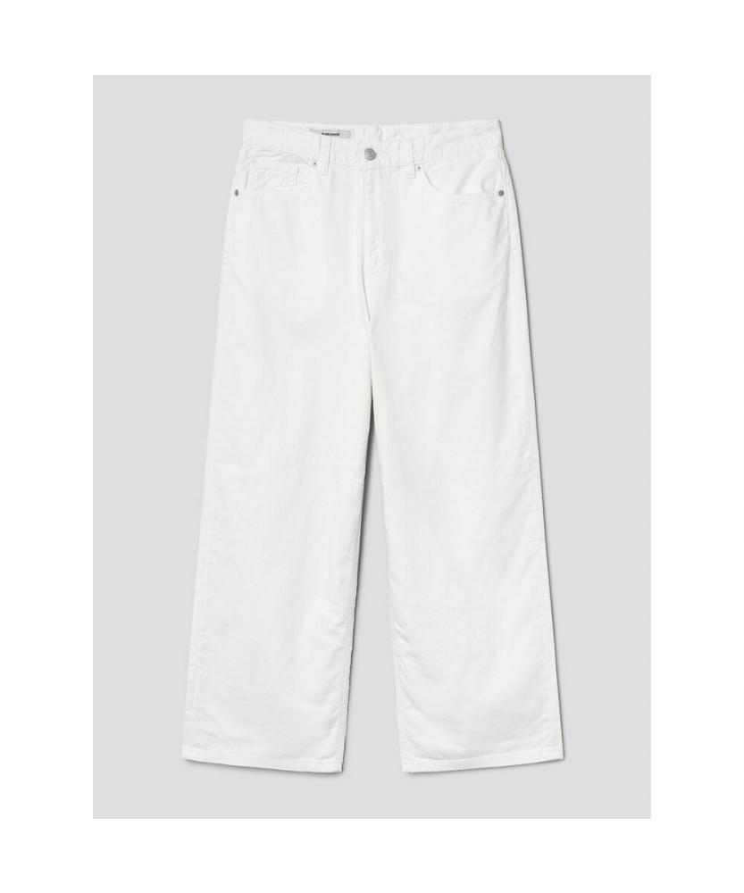 8SECONDS Semi-Wide Linen Denim White